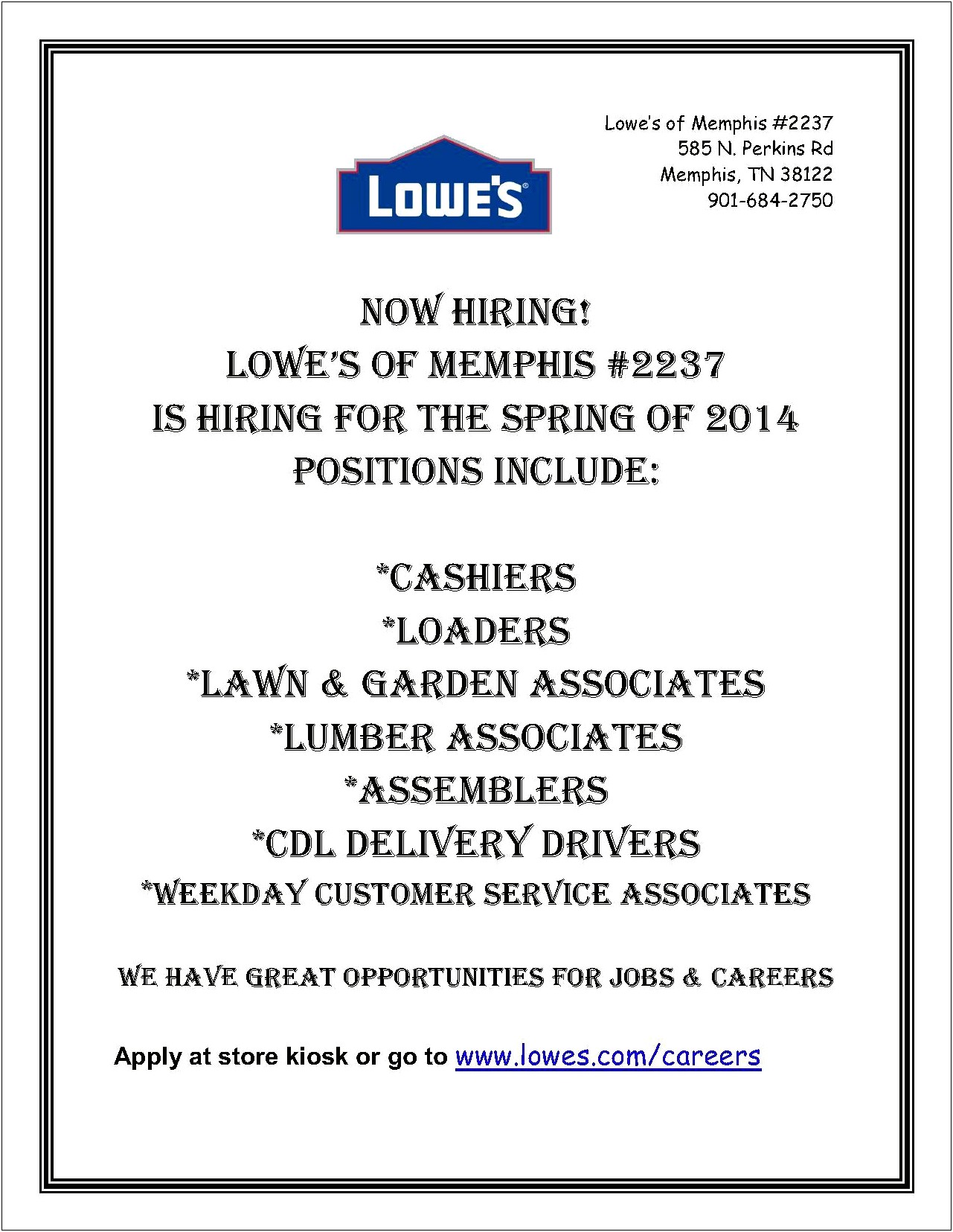 Good Resume For Lowes Sales Associate
