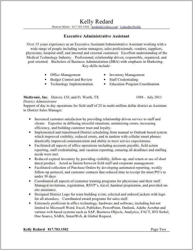 Good Resume Titles For Administrative Assistant