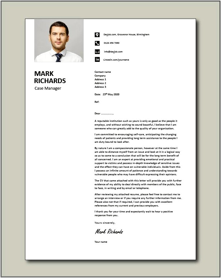 Good Sounding Cover Letter Examples For Resumes