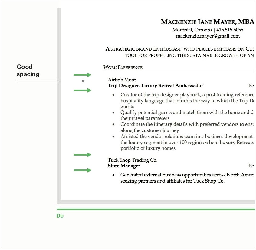 Good Use Of White Space Resume