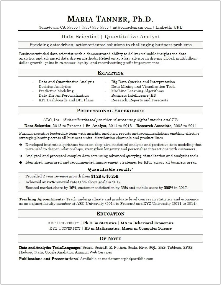 Google Computer Science Resume Examples