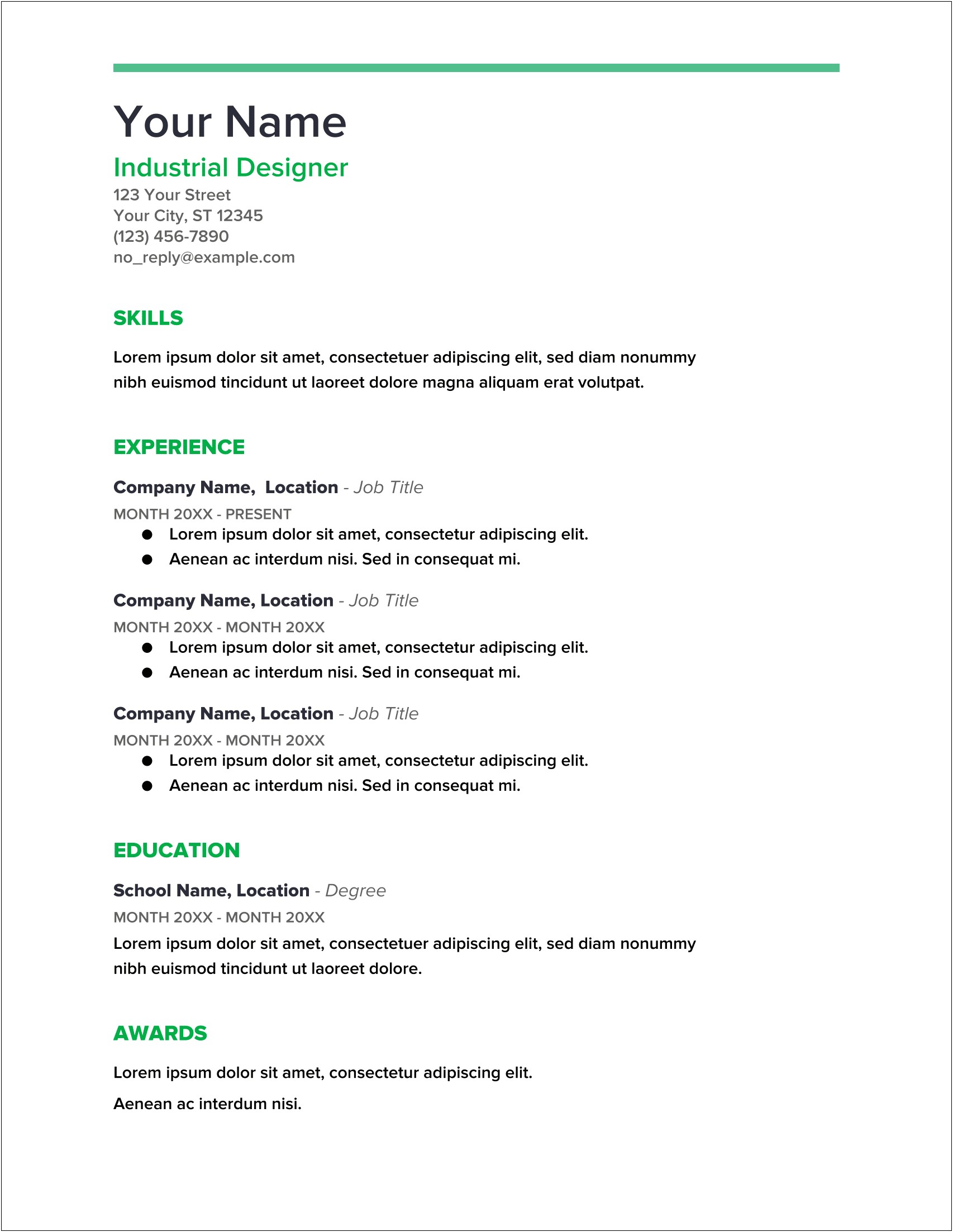 Google Docs Resume Template For First Job