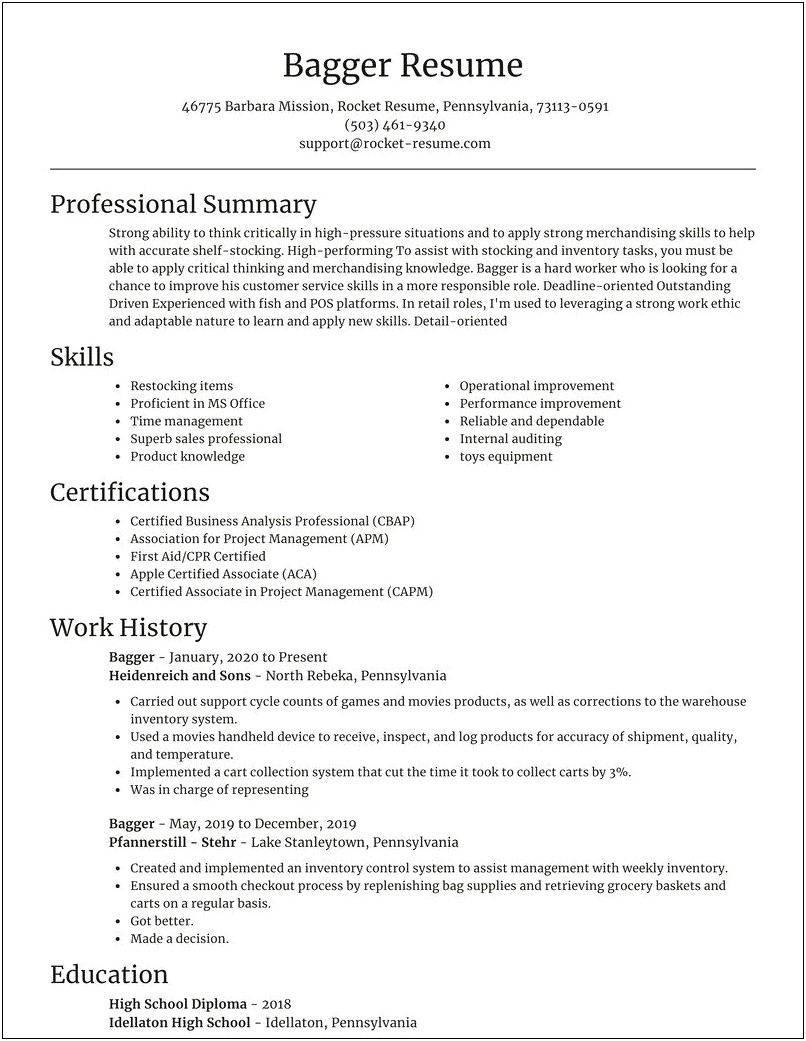 Gorercy Claims And Recieving Skills For A Resume