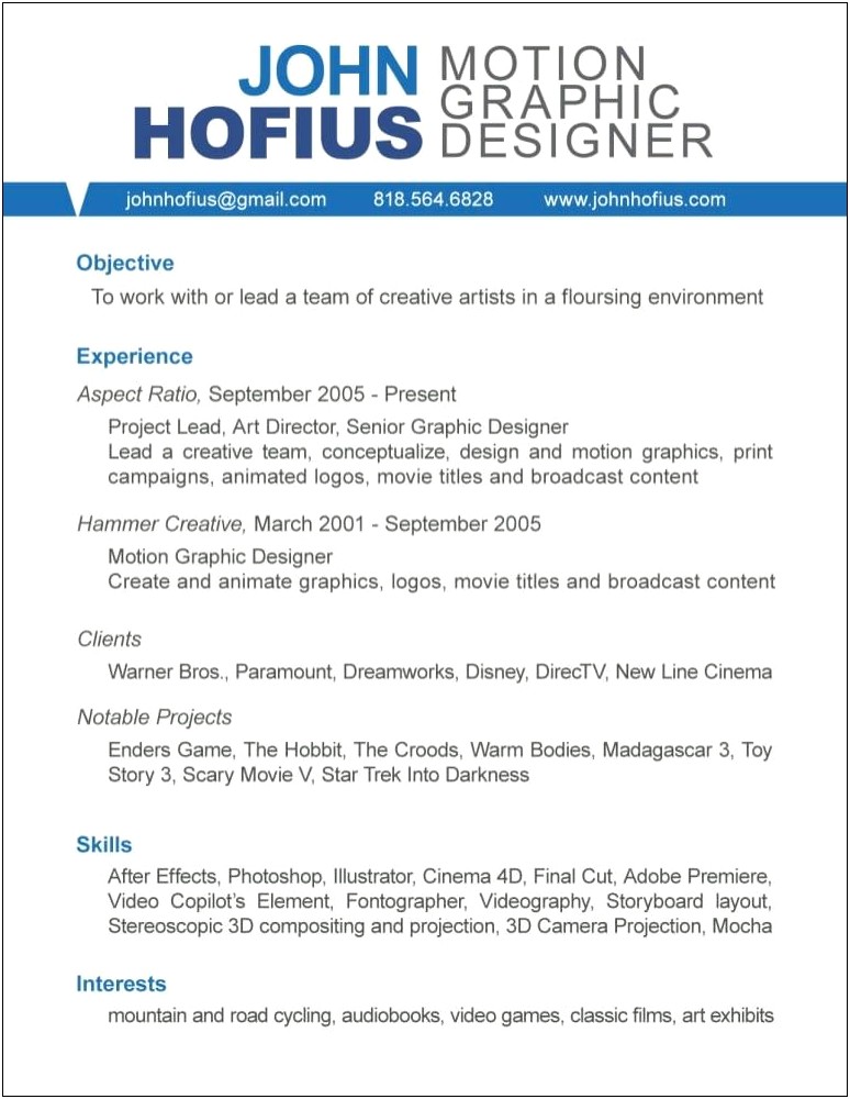 Graphic Design Resume Examples 2015