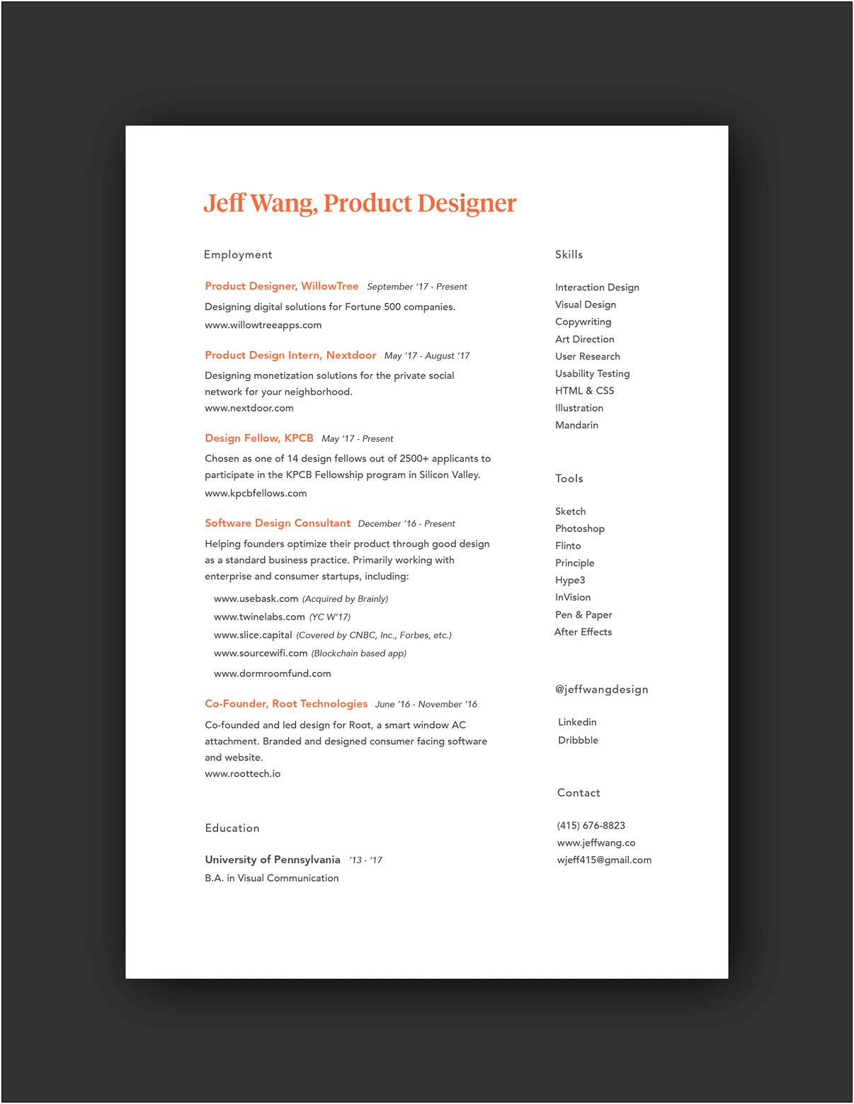 Graphic Design Software Skills Resume