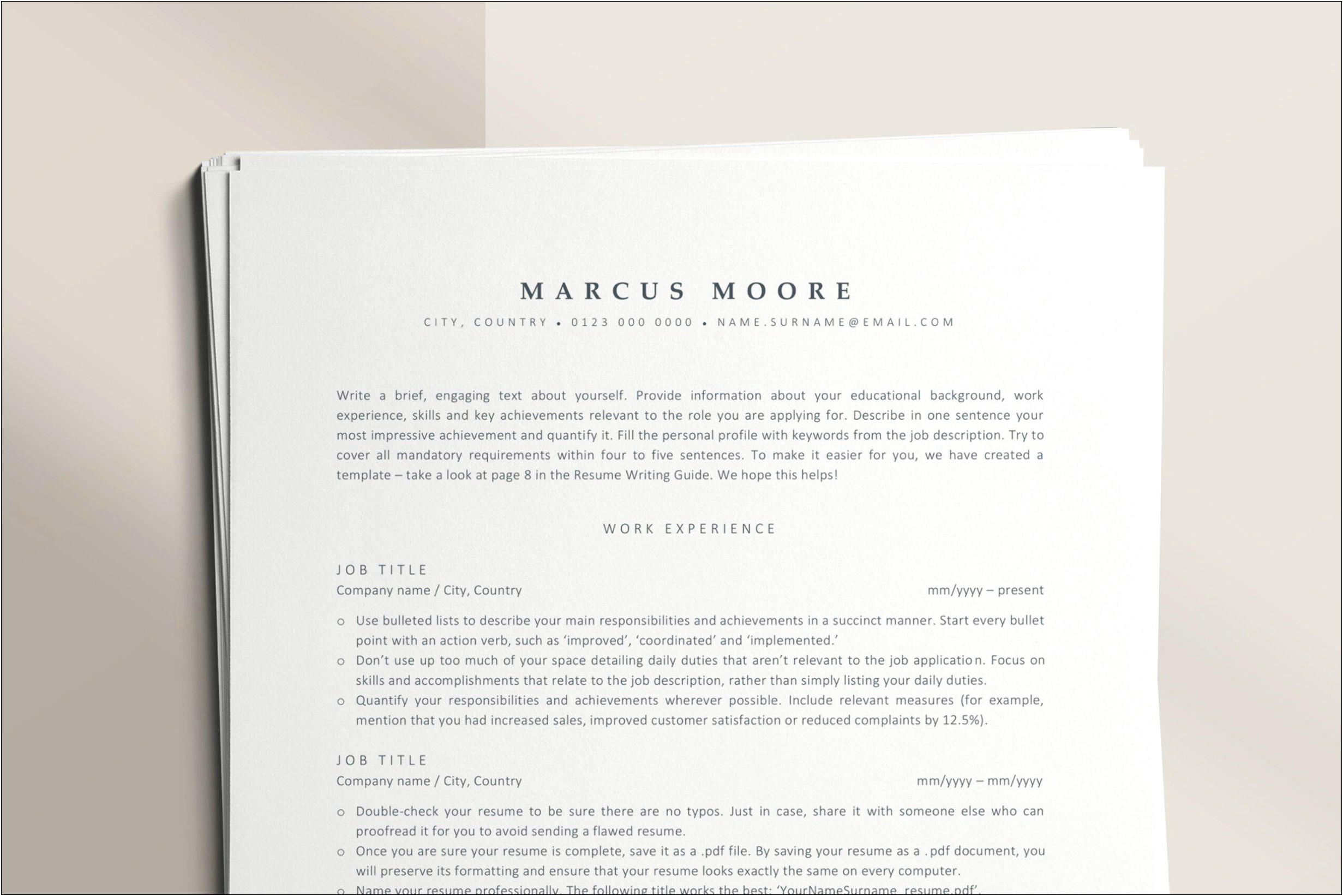 Graphic Designer Ats Friendly Resume Template Free
