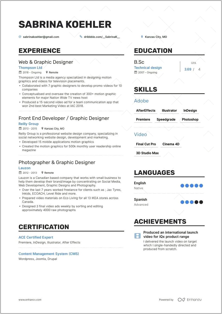 Graphic Designer Resume Objective Examples