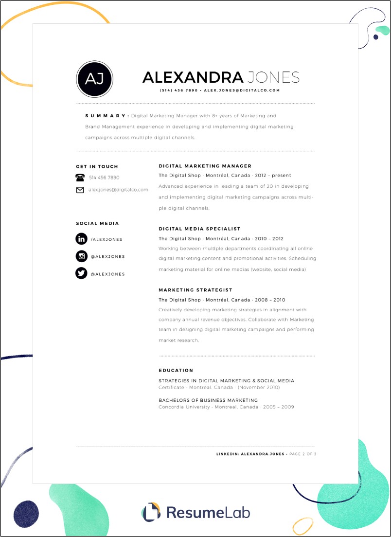 Graphic Resume Templates Word Free