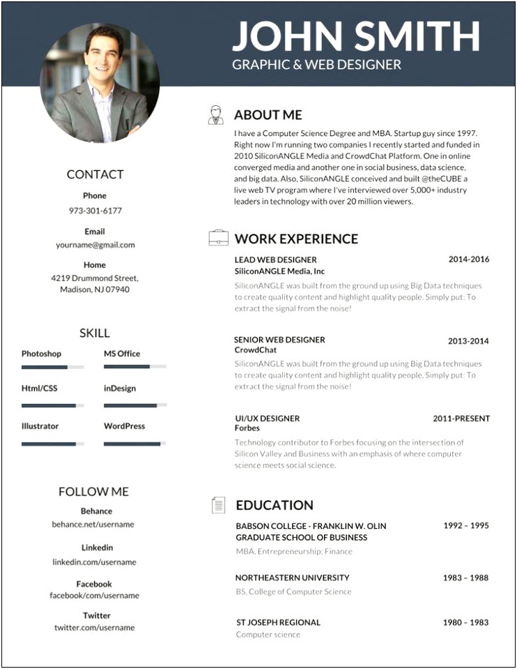 Graphicriver Resume Template Free Download