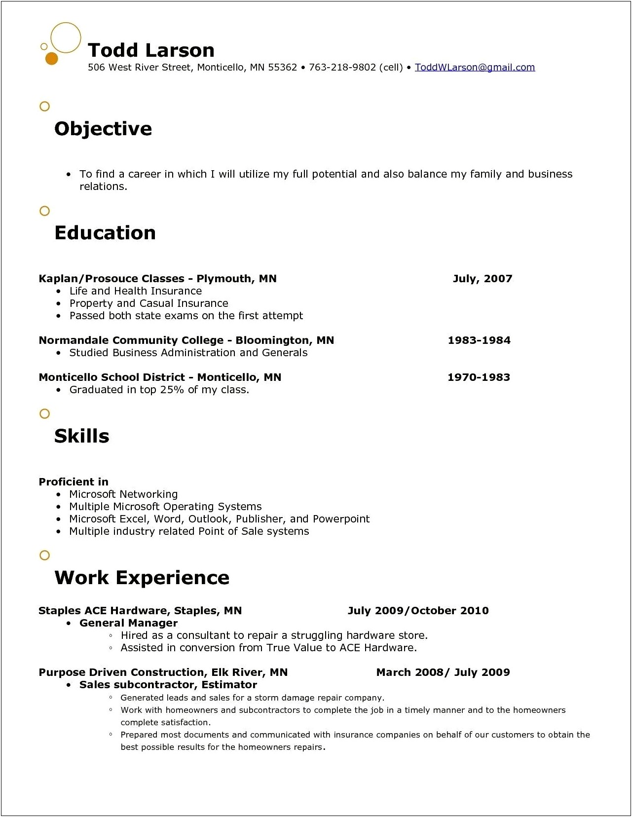 Great Objective Statements For Sales Resume