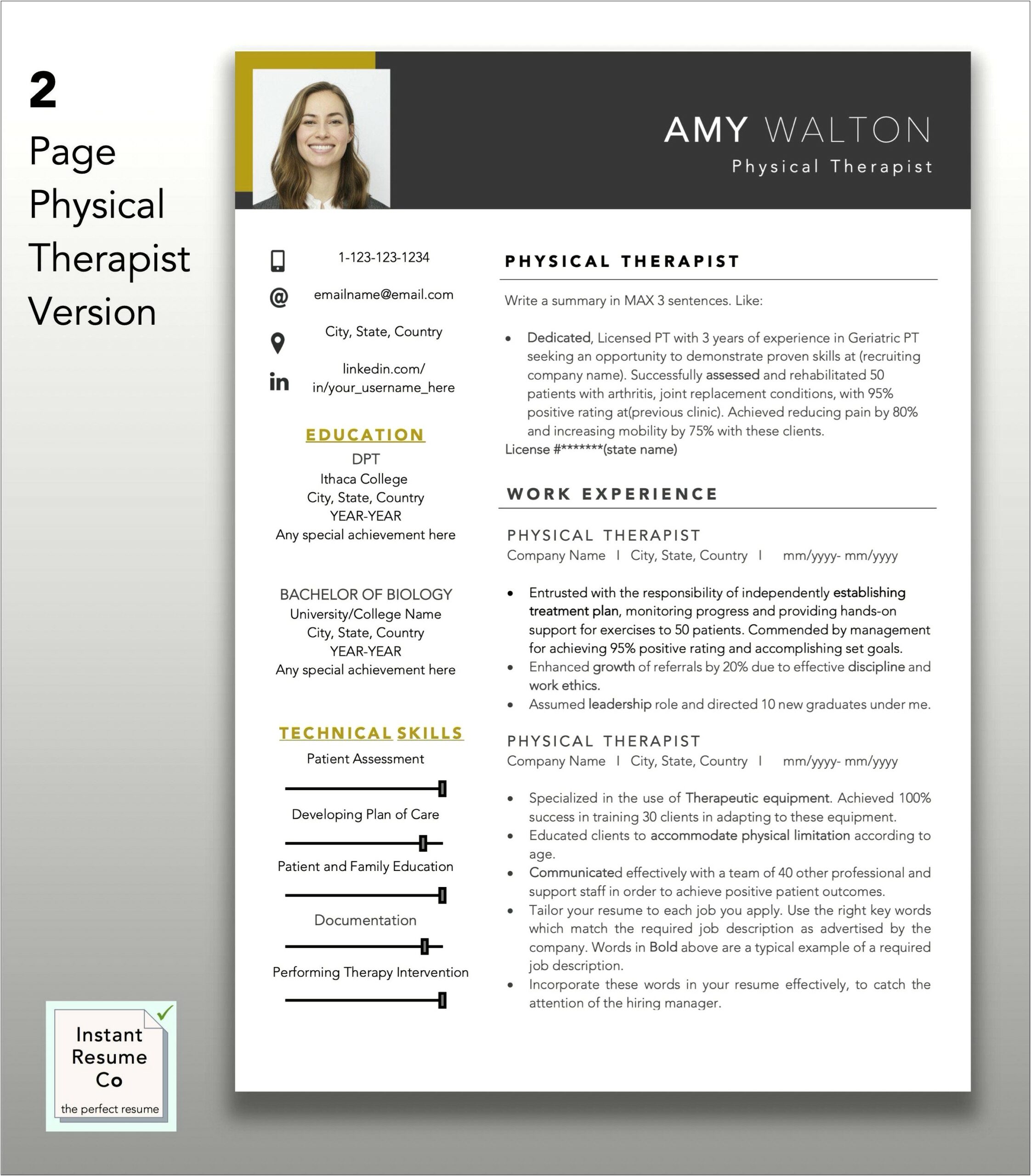 Great Physical Therapy Resume Examples