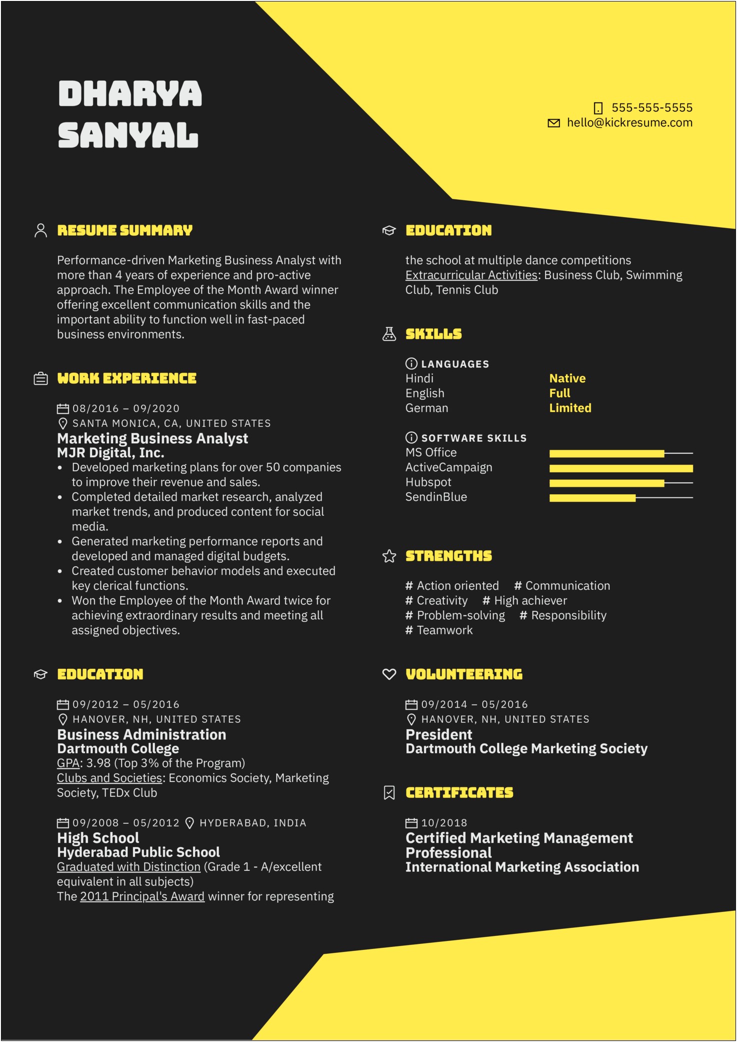 Great Resume Examples Business Analyst
