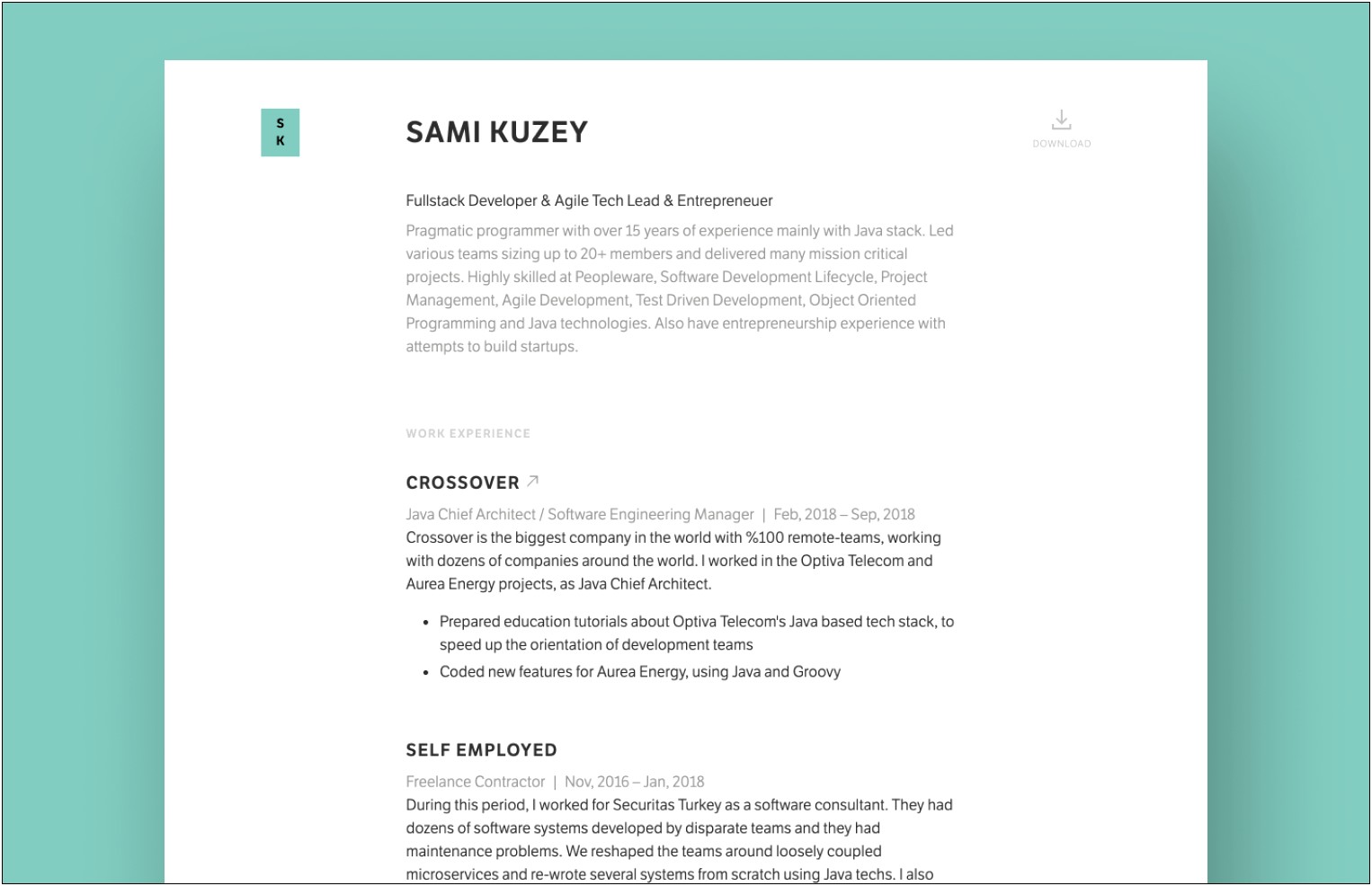 Great Software Engineering Manager Resume