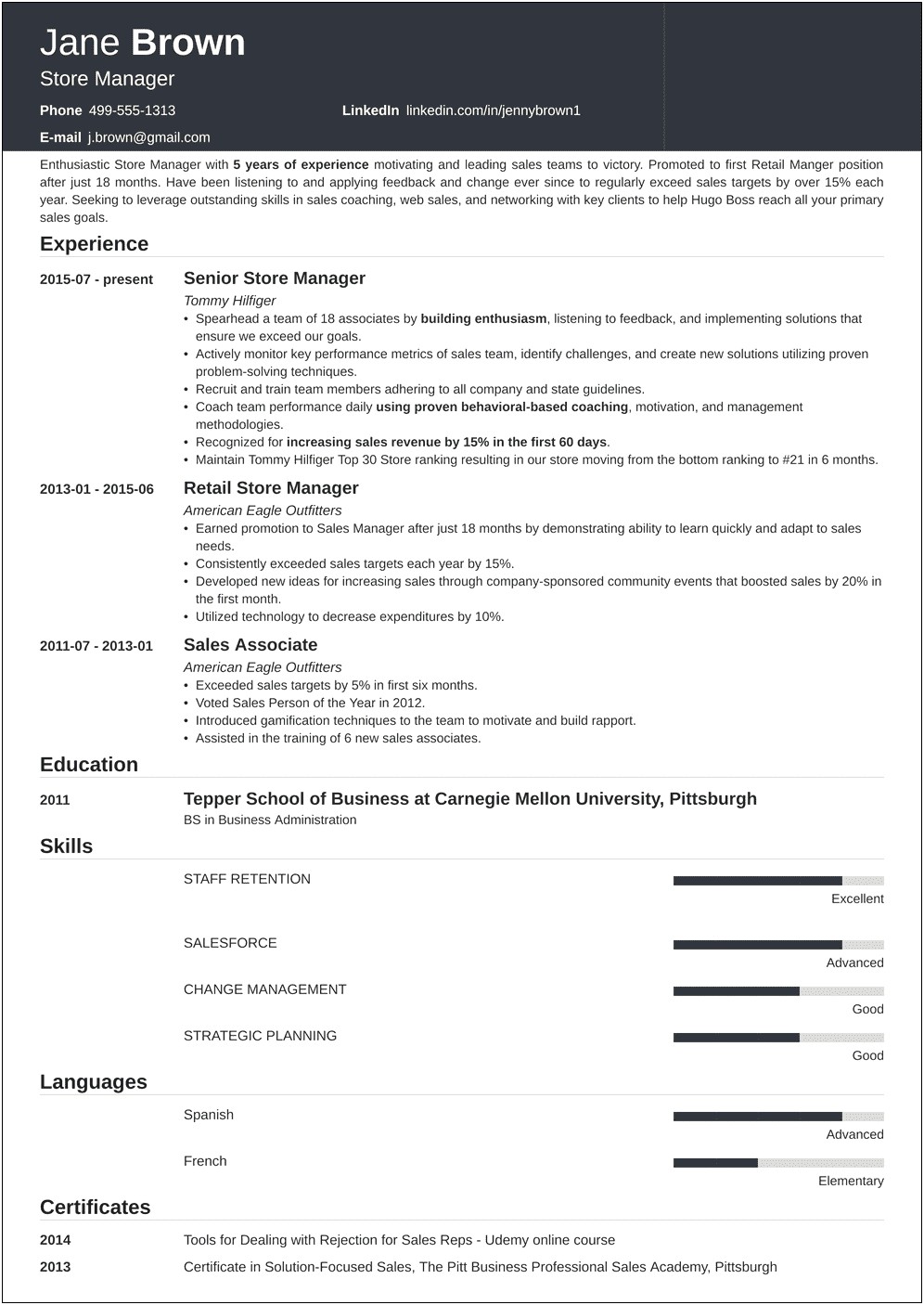 Grocery Store Night Manager Resume
