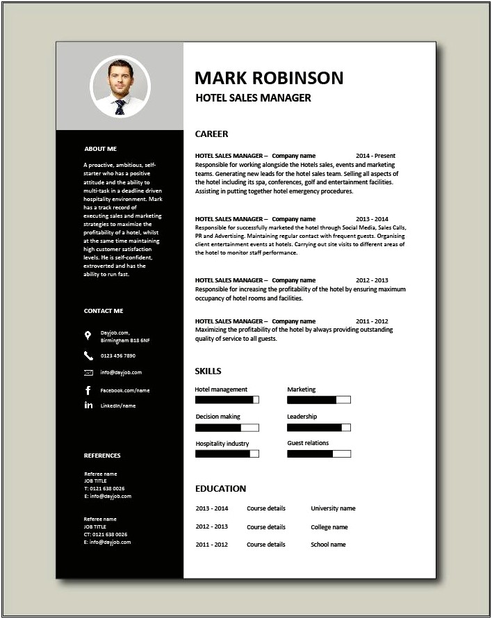 Group Sales Manager Hotel Job Description Resume