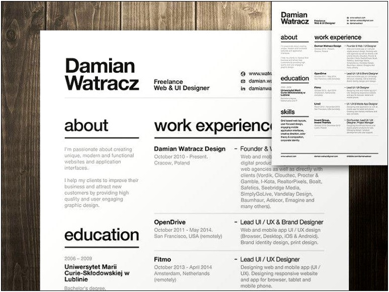 Grqphic Design Best Resume Fonts