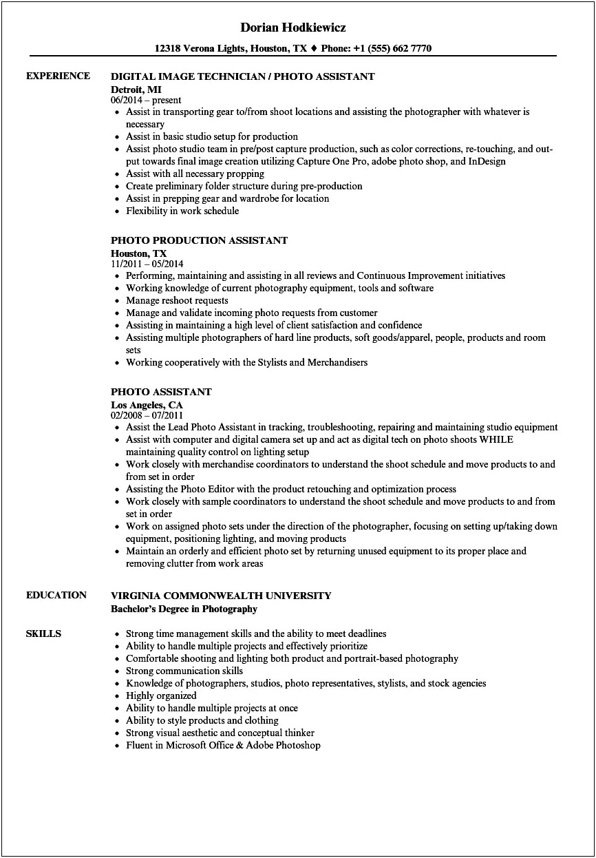 Hair Stylist Assistant Resume Examples