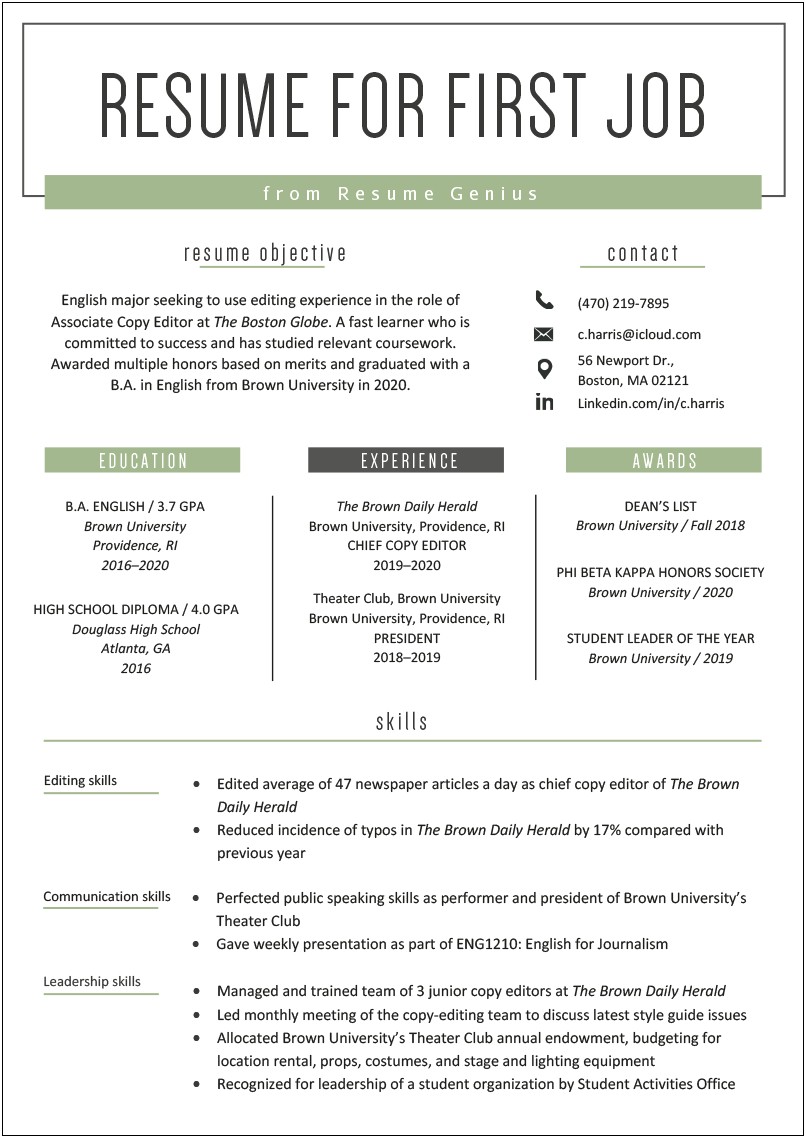 Harris School Of Public Policy Resume Template