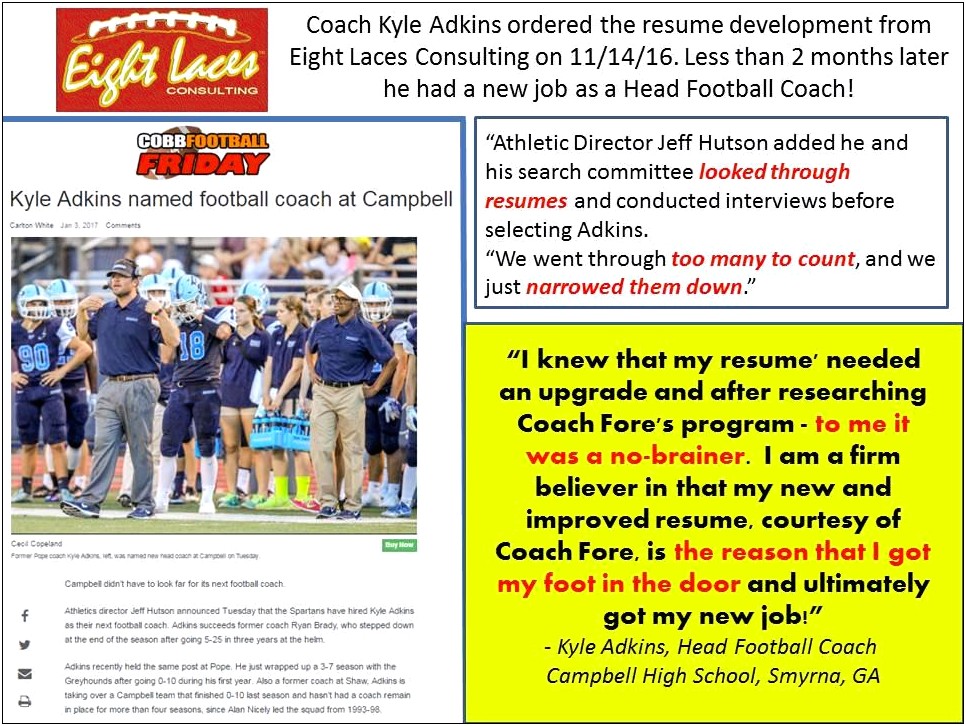 Head Football Coach Resume Examples