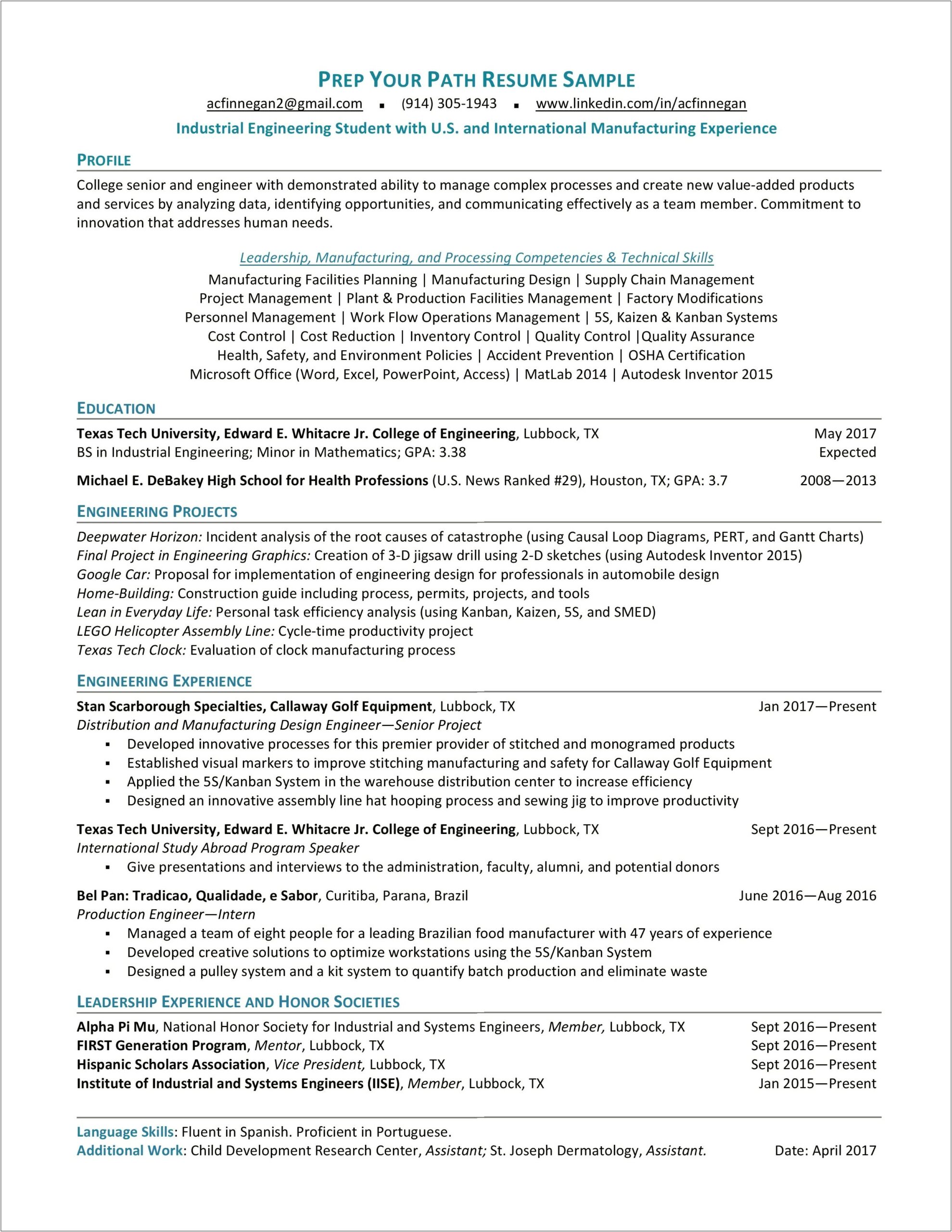 Health And Human Services Resume Examples Recent Grad