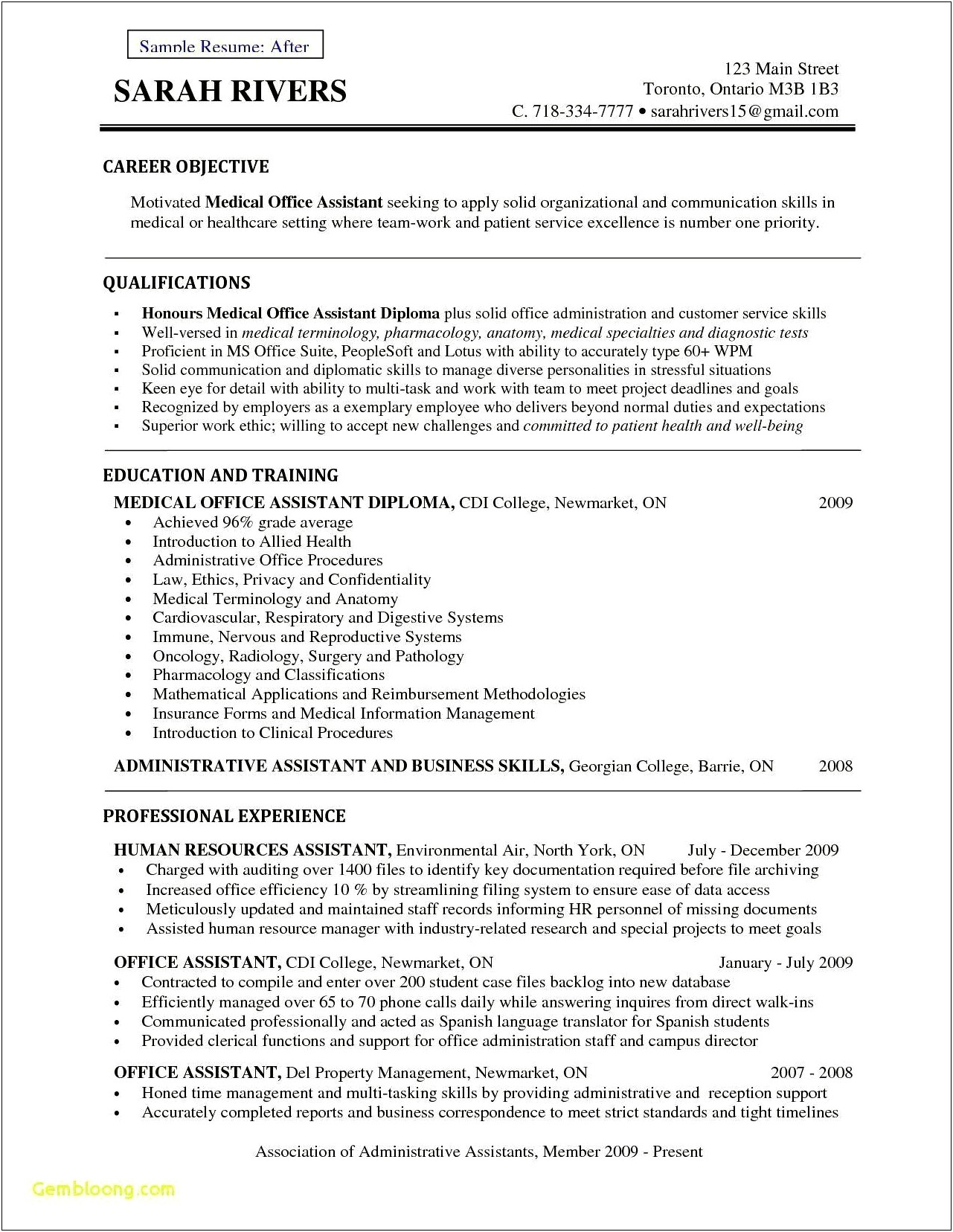 Health Care Objectives Examples For Resumes