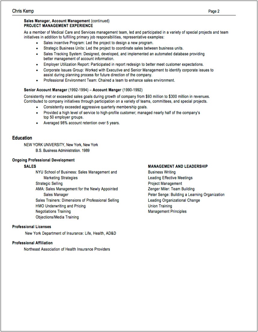 Health Insurance Claims Manager Resume