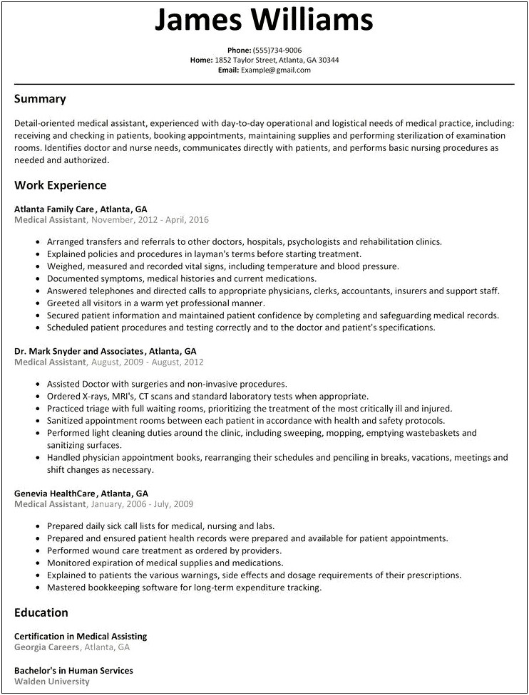 Healthcare Objective For Resume Examples