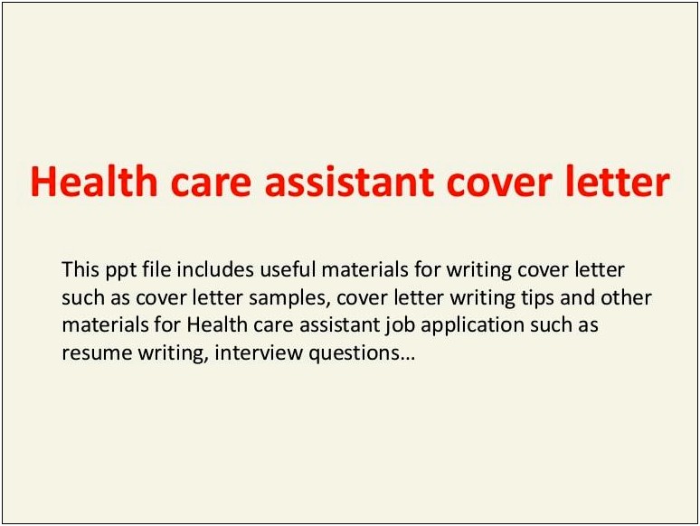 Healthcare Resume Cover Letter Samples