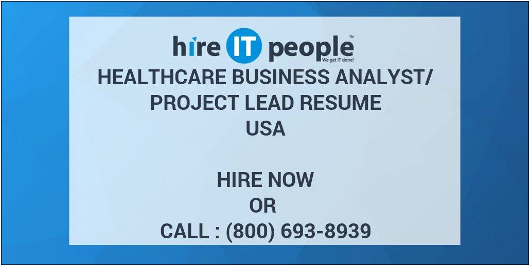 Helathcare Business Analyst With Etl Solutions Sample Resumes