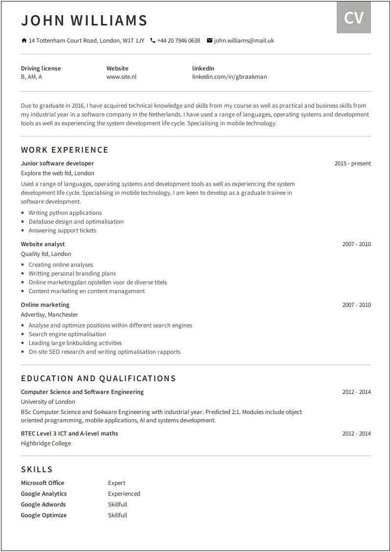 Help Making A Resume For Free