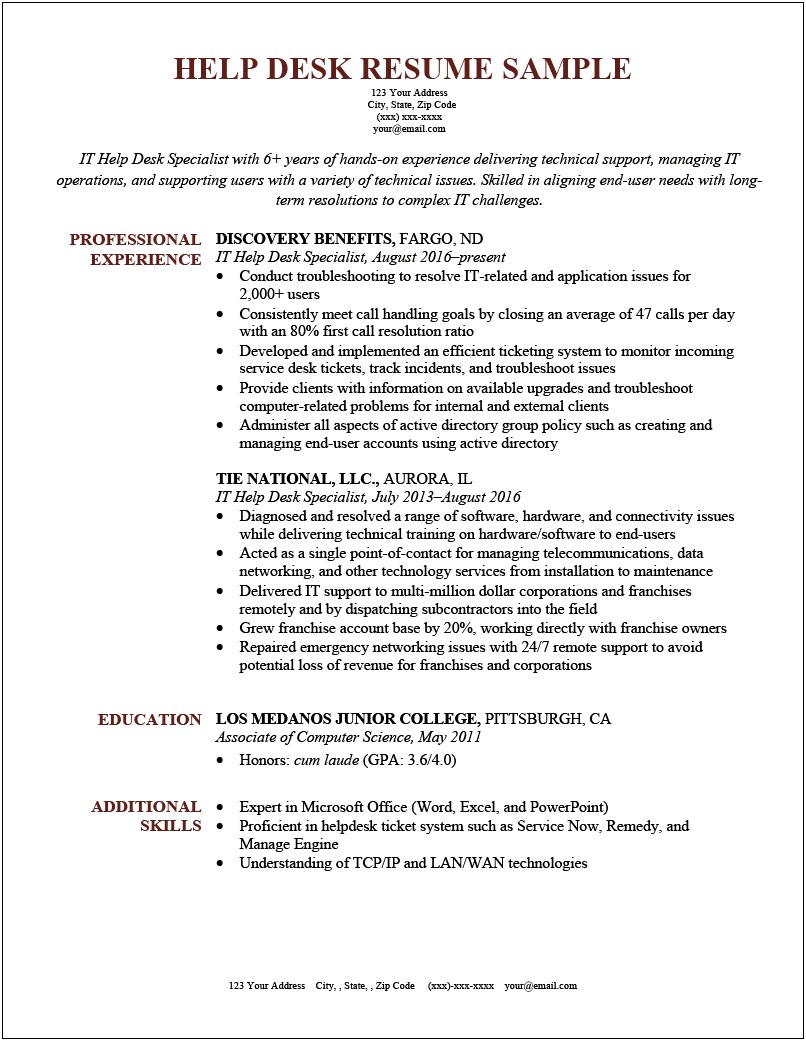 Help With A Resume Objective