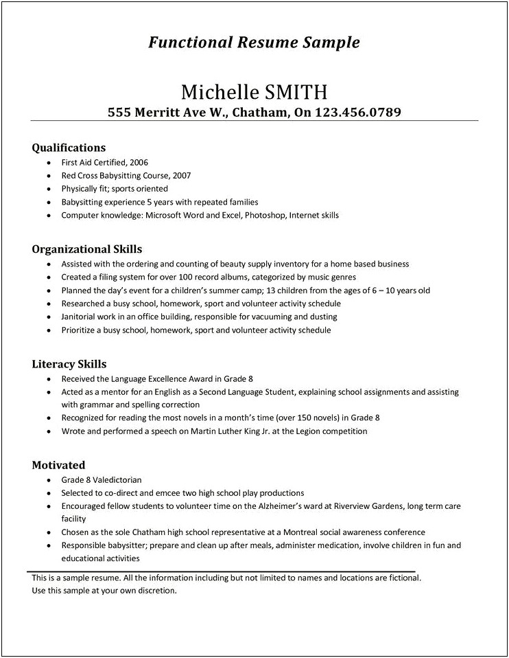 High School Athletic Resume Examples