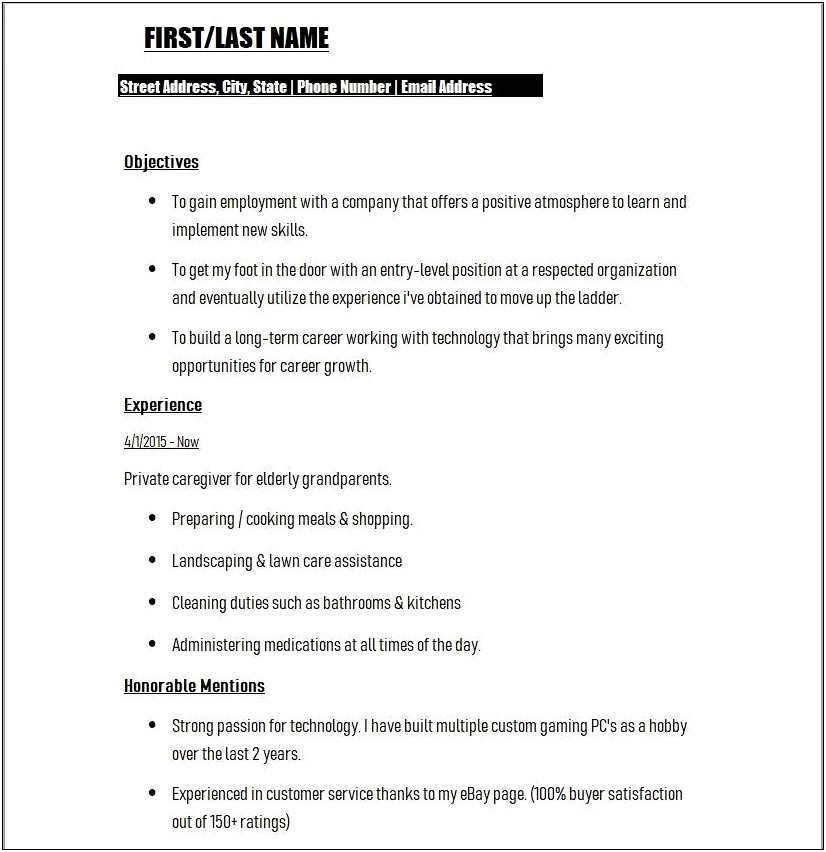 High School Diploma Or Ged Resume