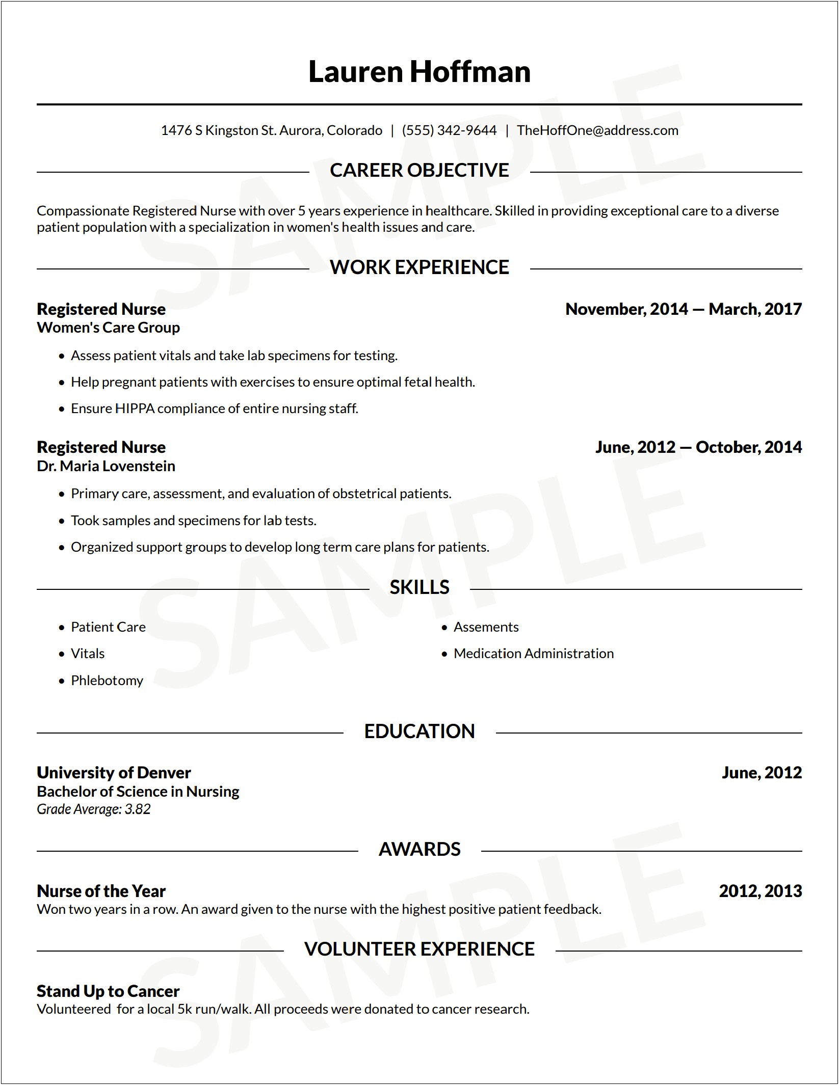 High School Student Resume Template Canada