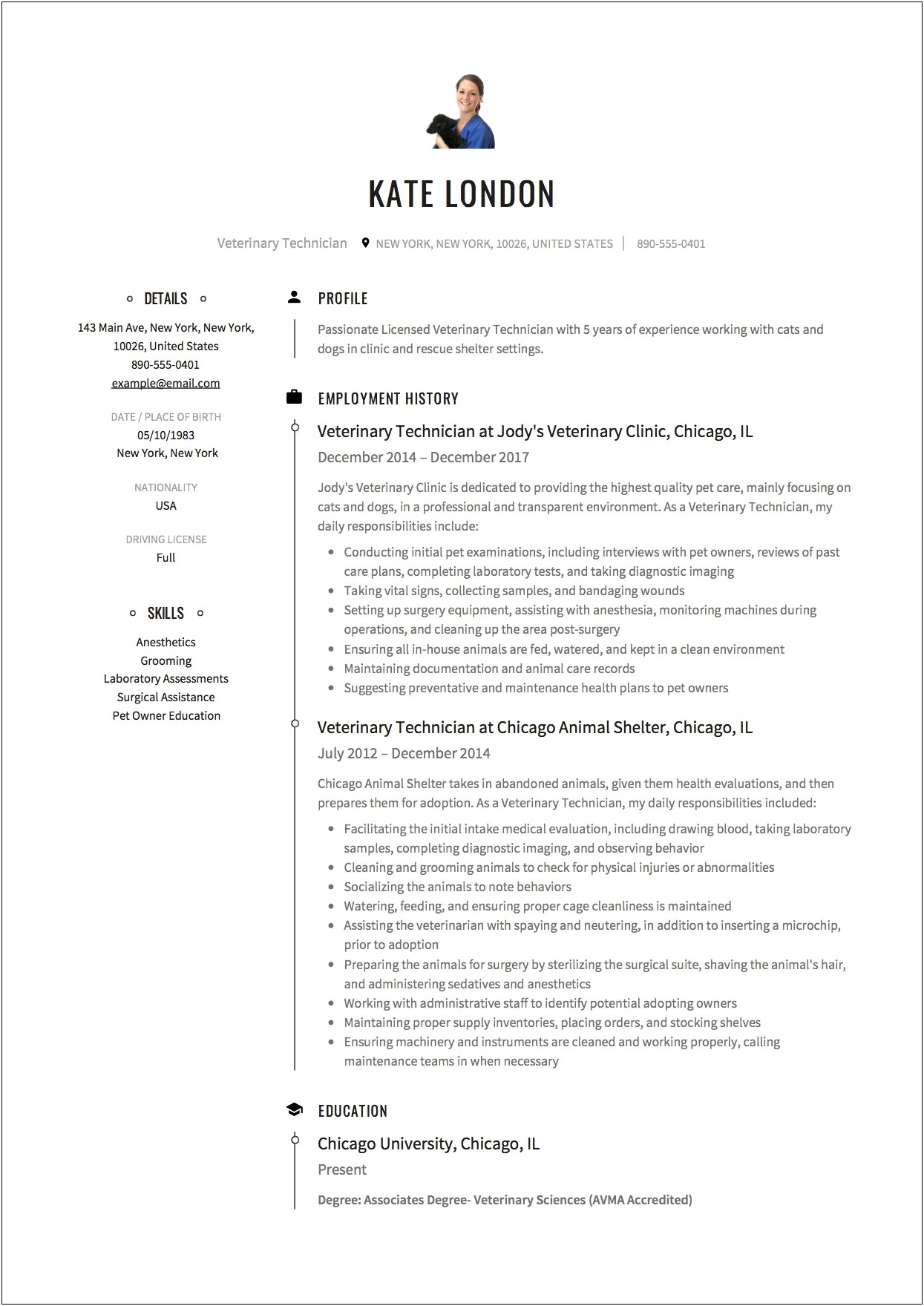 Highlights Of Qualifications Vet Receptsionist Resume Example