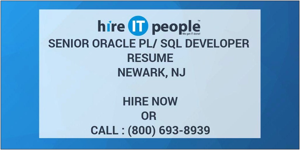 Hireit Oracle Pl Sql Resume 2 Years Experience