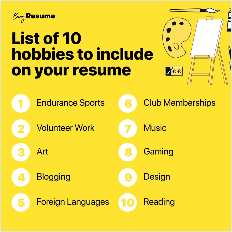 Hobbies And Interests To Put On Your Resume