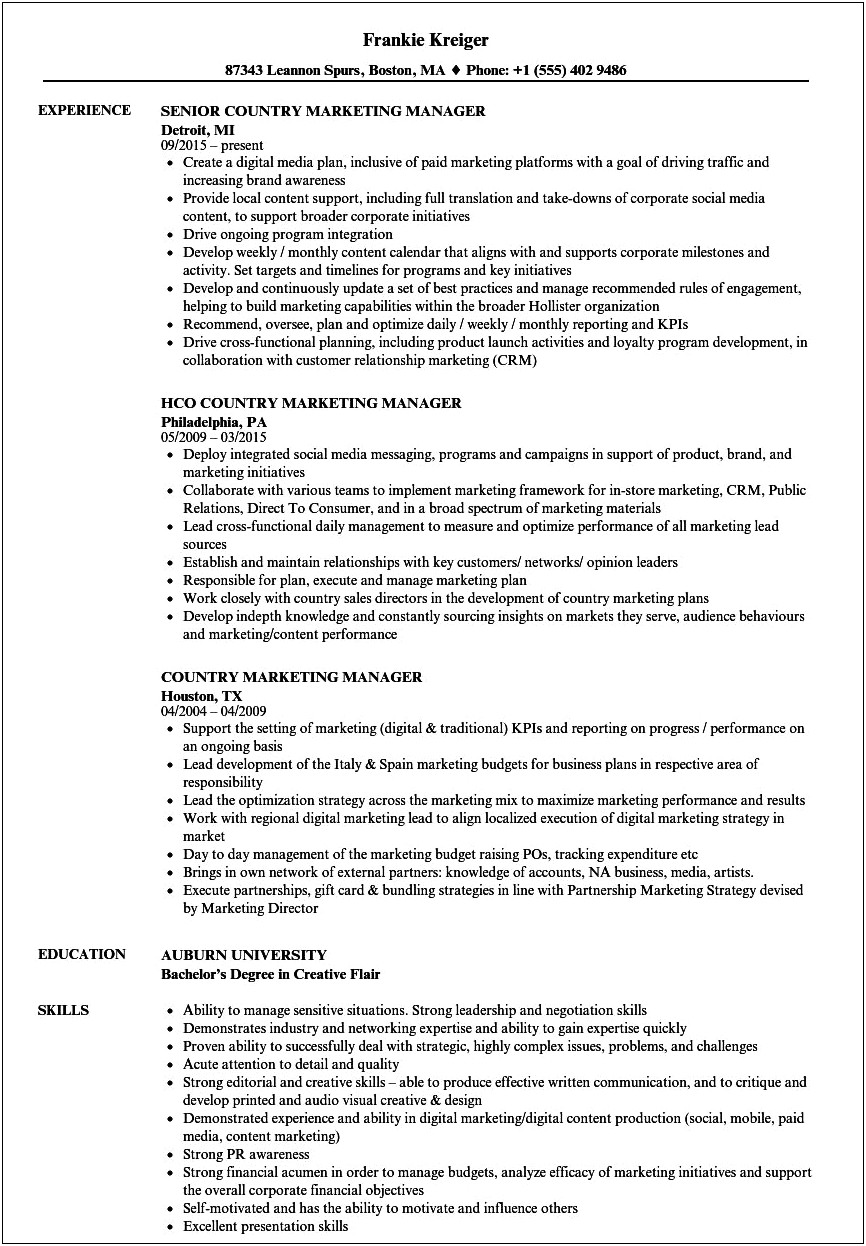 Hollister Model Job Description For Resume