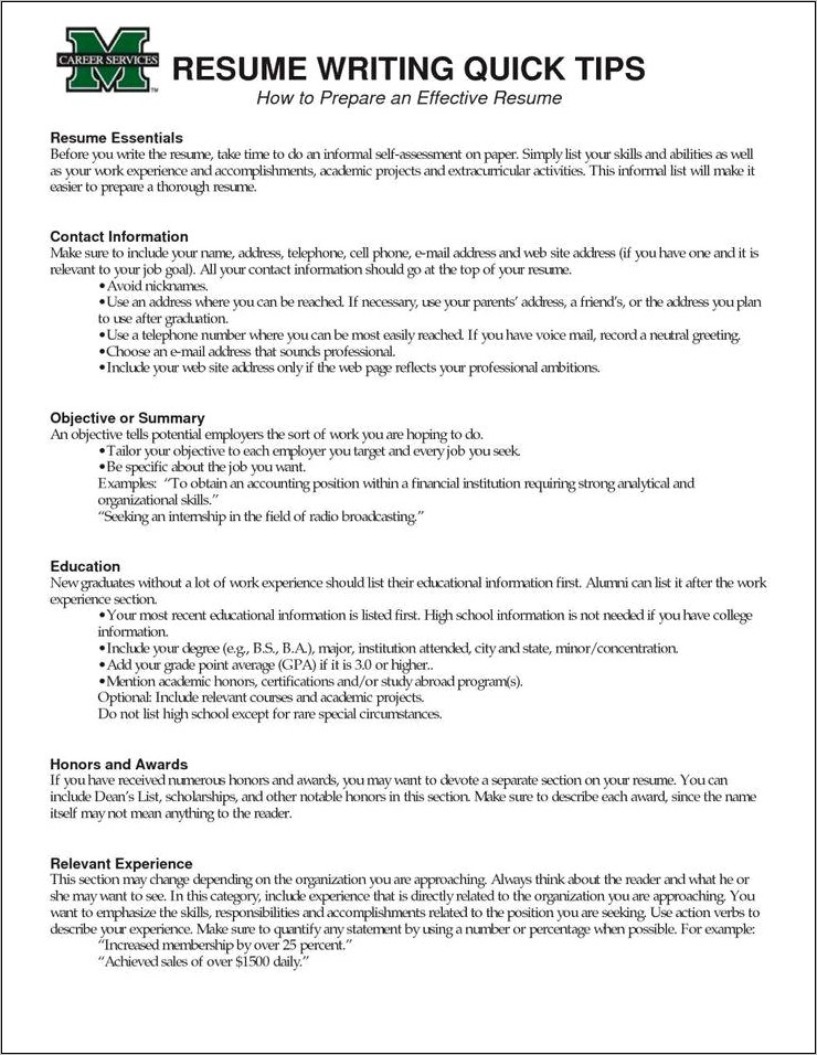 Honors Listed On Resume Example