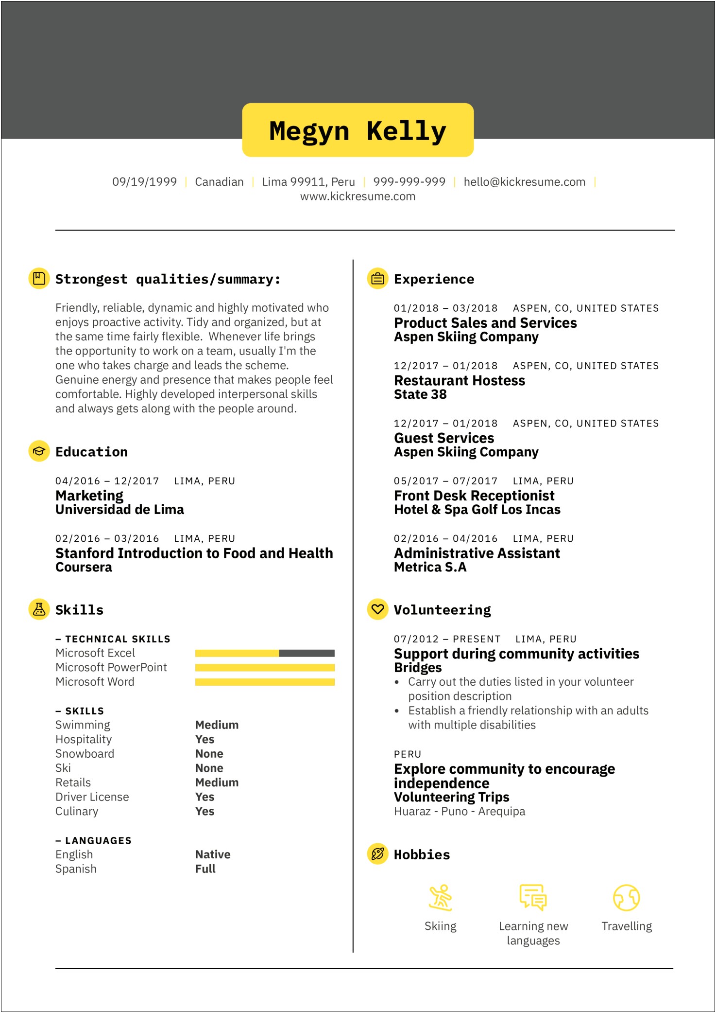 Hospitality Resume Examples Front Desk