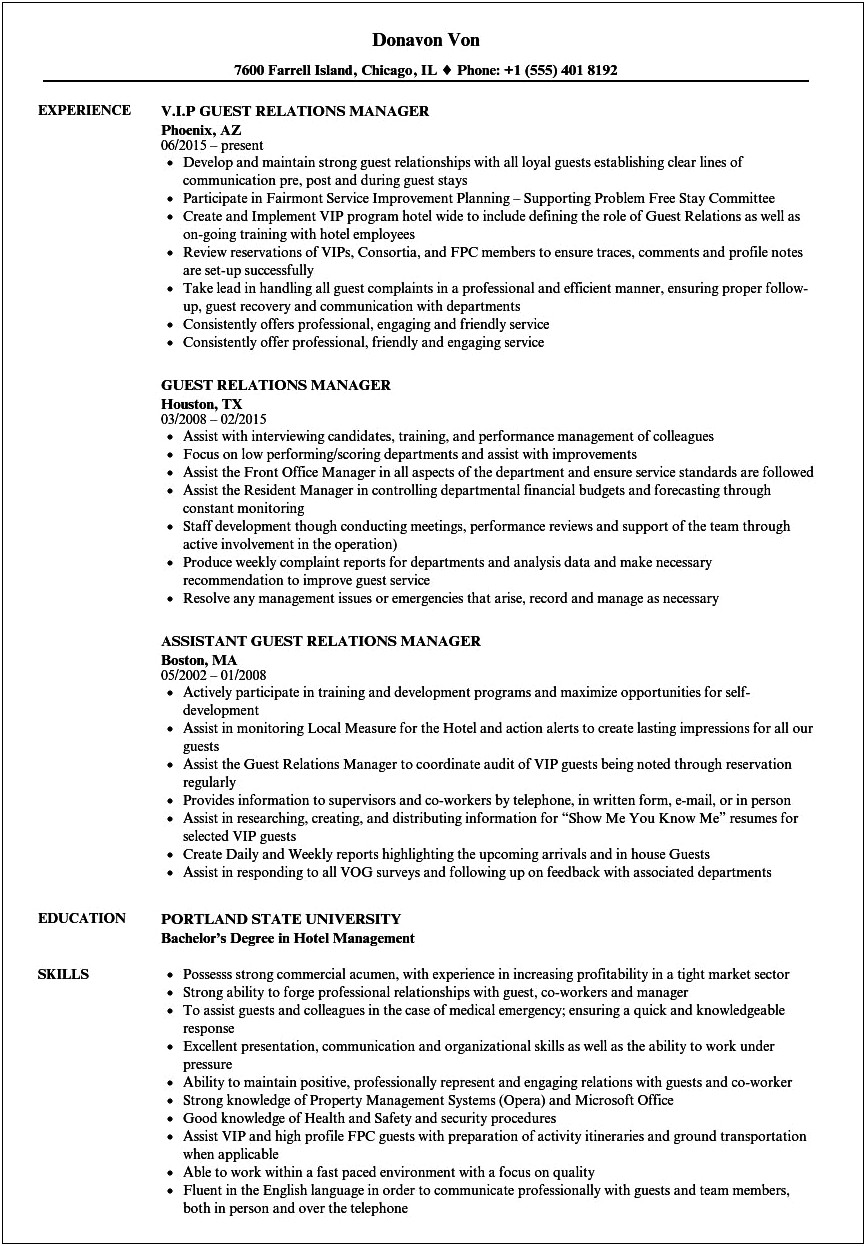 Hotel Departmental Training Coordinator Description Resume