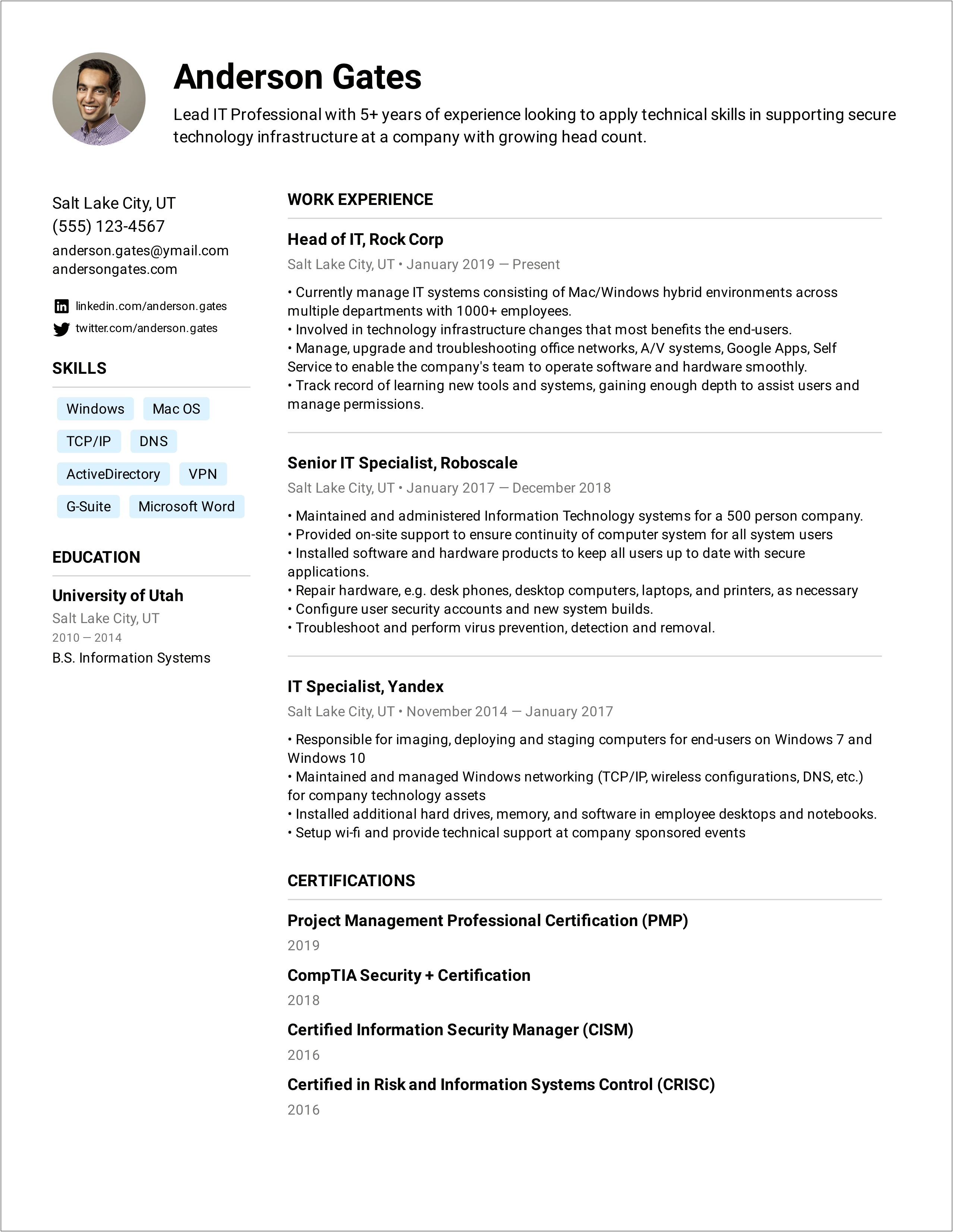 Hotel Security Manager Resume Examples