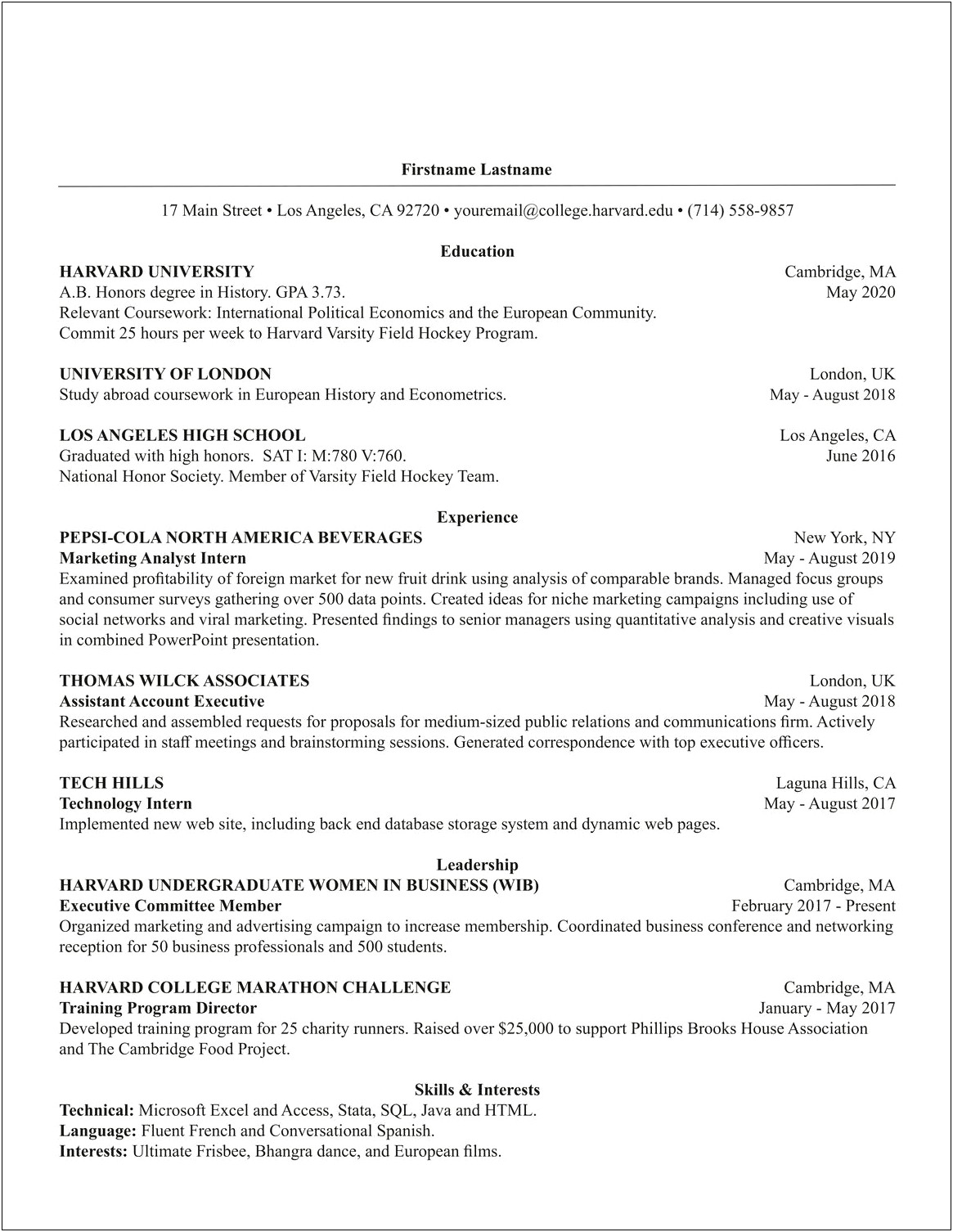 Housewife Looking For First Job Resume Examples