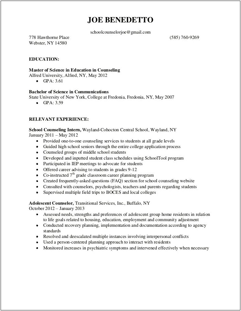 Housing Counselor Resume Summary Examples