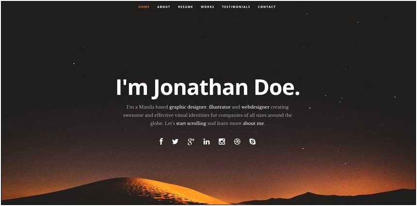 Html Template For Resume Free