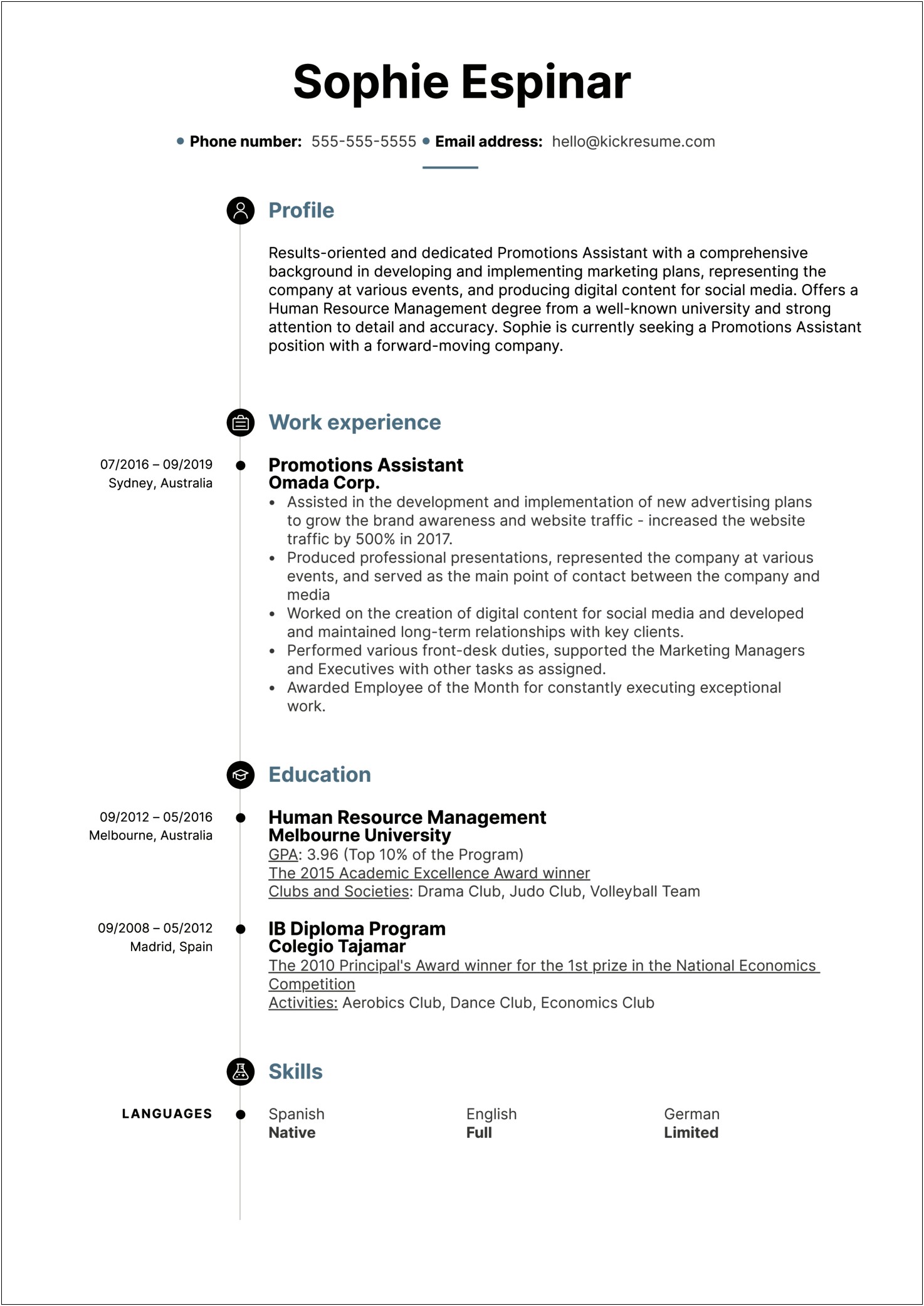 Human Resources Assistant Summary Statement Resume
