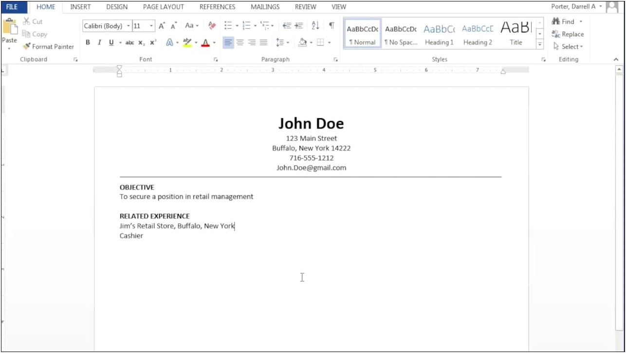 Ideal Page Settings Of A Resume In Word