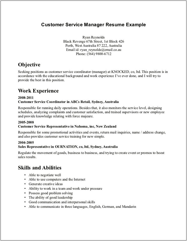 Ideas For A Resume Objective