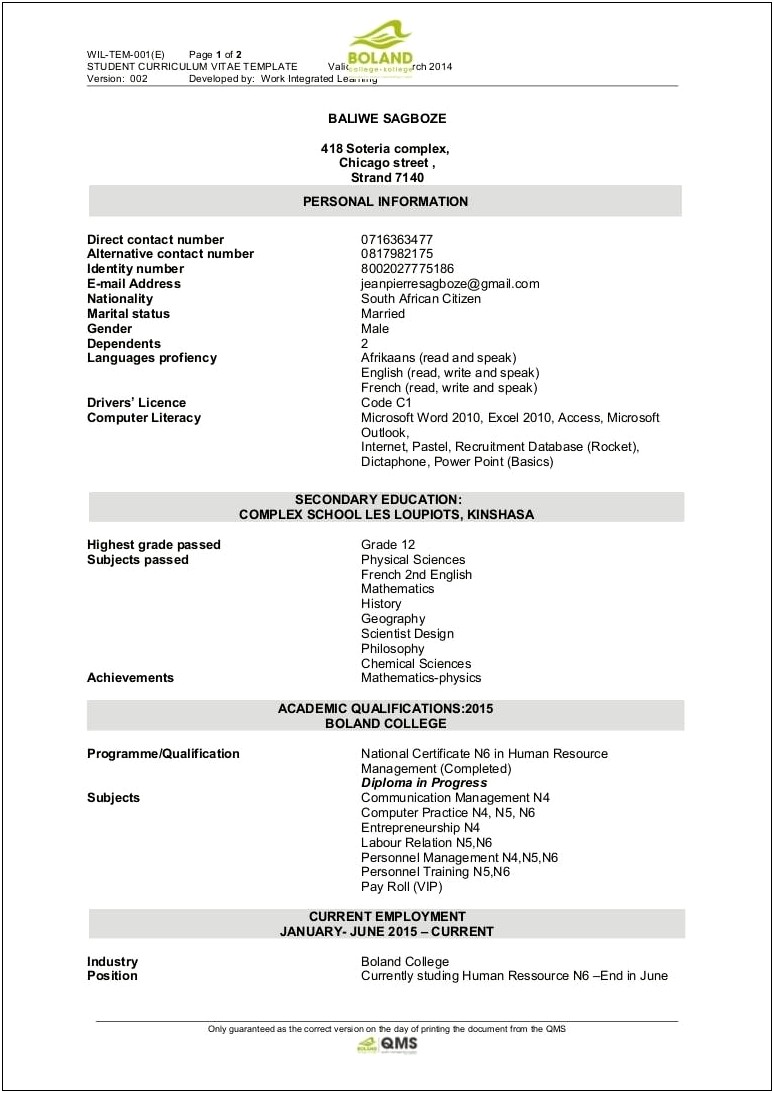 Identity And Access Management Achievement In Resume
