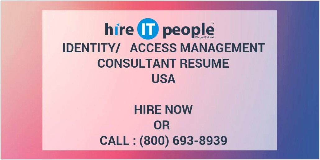 Identity And Access Management Resume India